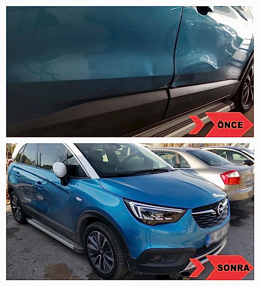 Opel Crossland Mavi Sağ İki Kapı Boyasız Onarım
